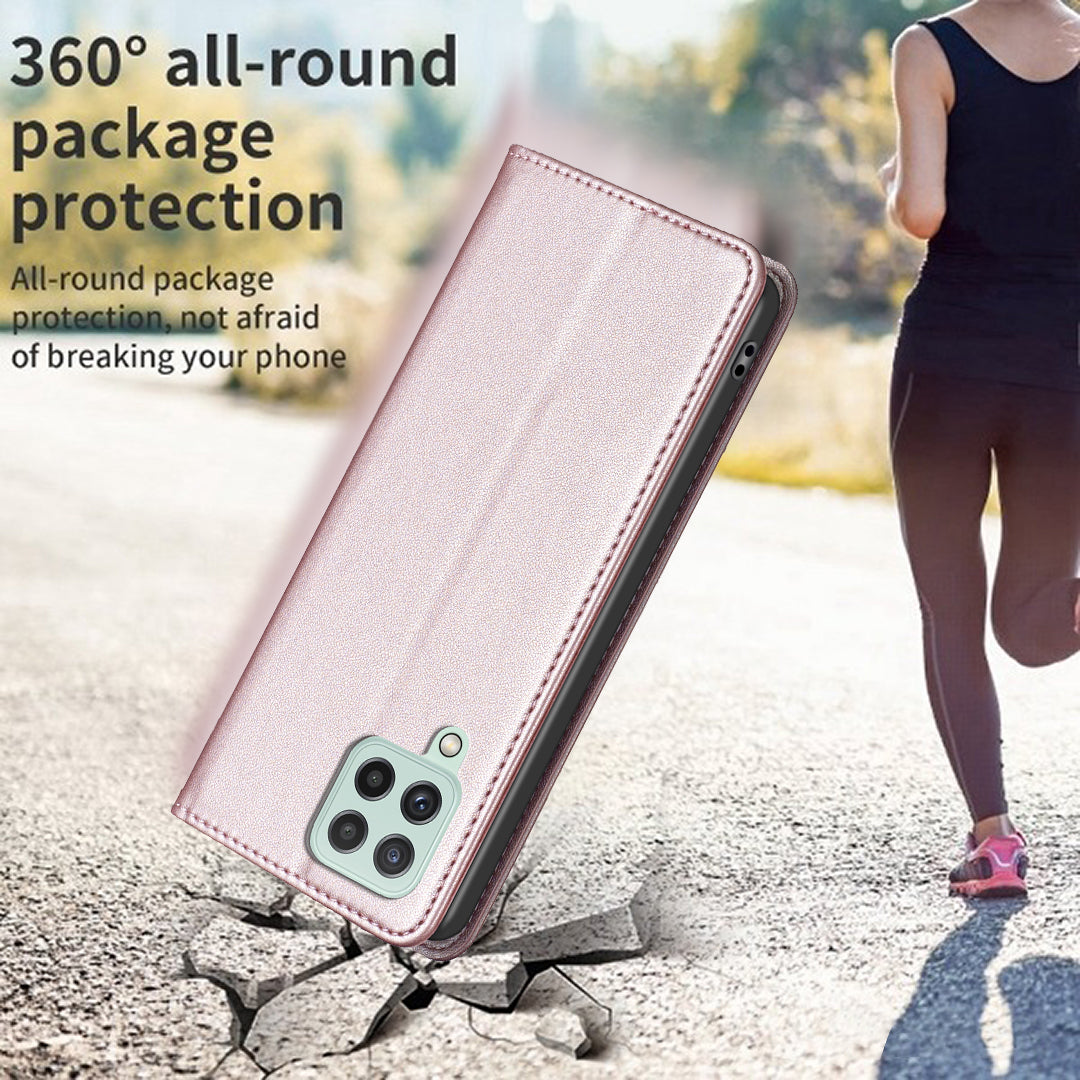 BINFEN COLOR BF18 For Samsung Galaxy A22 4G (EU Version) Phone Case with Card Holder PU Leather Stand Flip Cover BINFEN COLOR BF18 For Samsung Galaxy A22 4G (EU Version) Phone Case with Card Holder PU Leather Stand Flip Cover